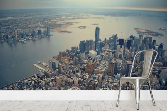 vägg-klistermärken-new-york-aerial-view-on-new-york
