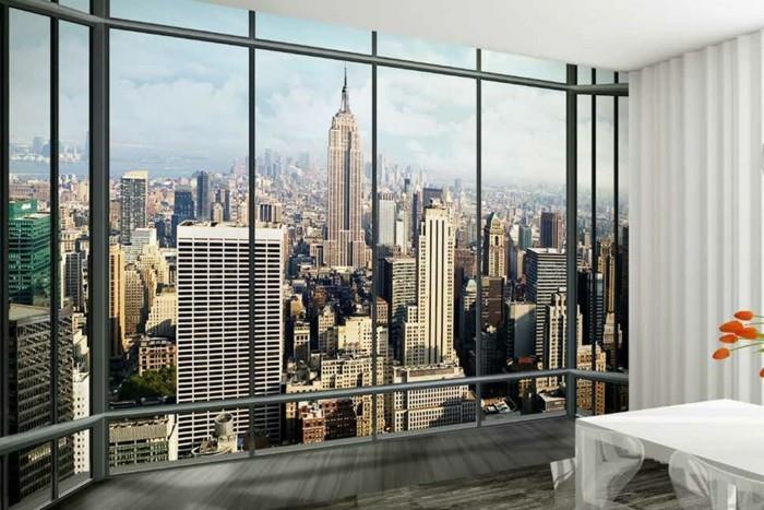 vägg-klistermärken-new-york-panoramautsikt över staden