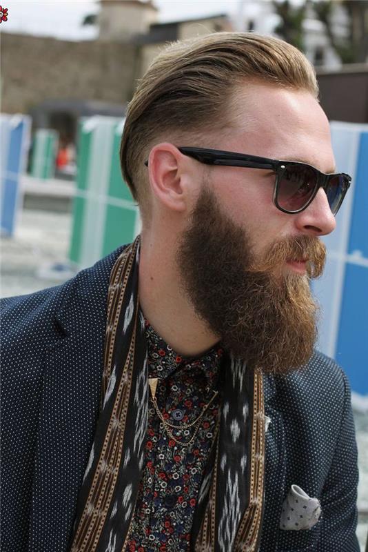 hur länge ska man ha ett vackert långt skägg och en frisyr för män