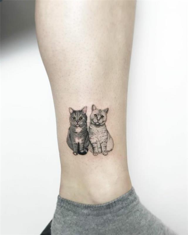 Starý školský štýl tetovania tetovania s kotvou, čo znamená tetovanie mačiatka sova