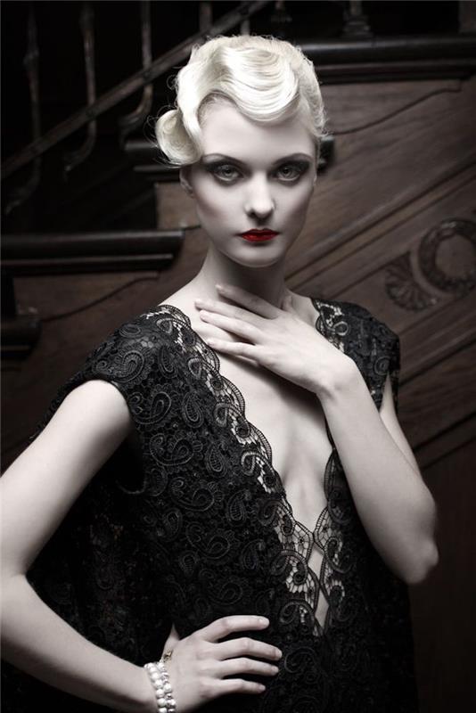 20s gatsby frisyr hackad pin-up cut