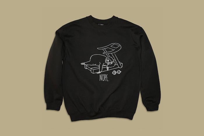 Tröja Lazy Sloth svart Sugar-Ants crewneck zagreb