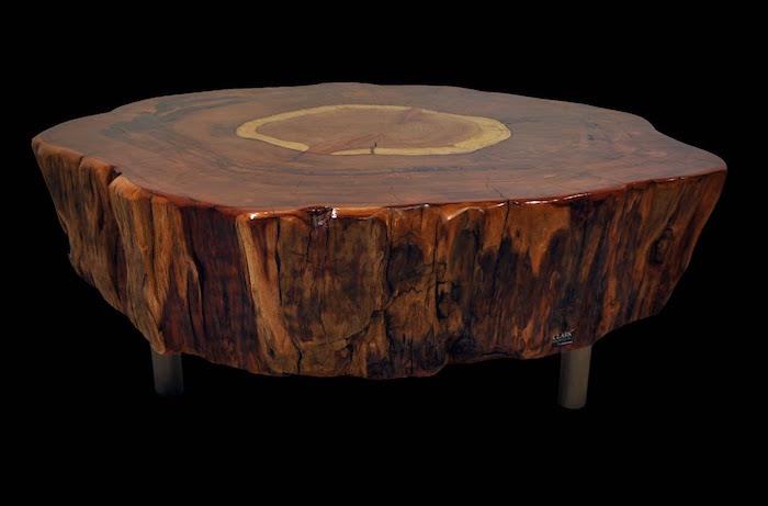 نموذج طاولة قهوة من الخشب الصلب المصقول على أرجل معدنية كأثاث زخرفي فاخر لغرفة المعيشة