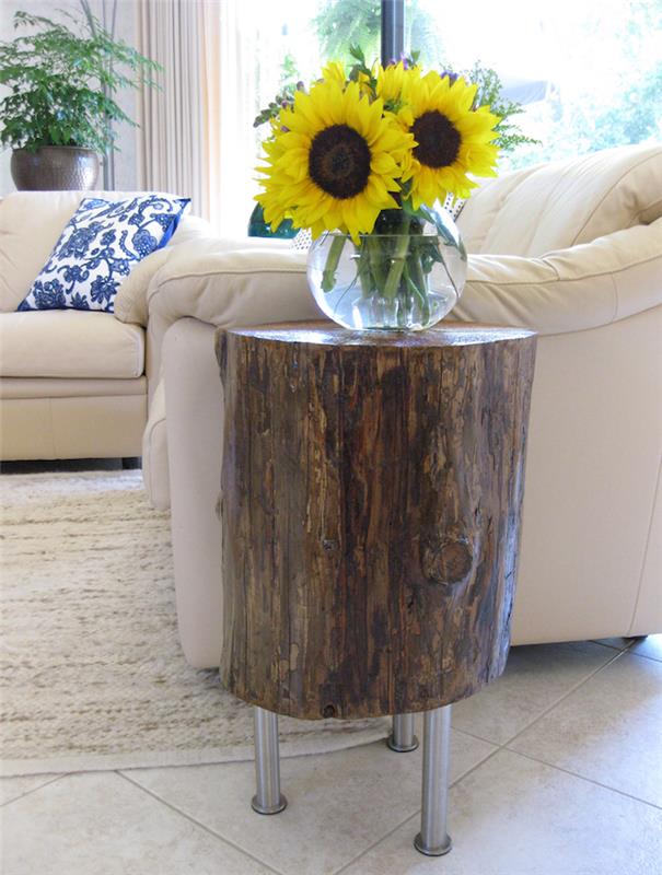 طاولة خشبية مع أرجل معدنية ايكيا بسيطة مثل أثاث DIY الطبيعي