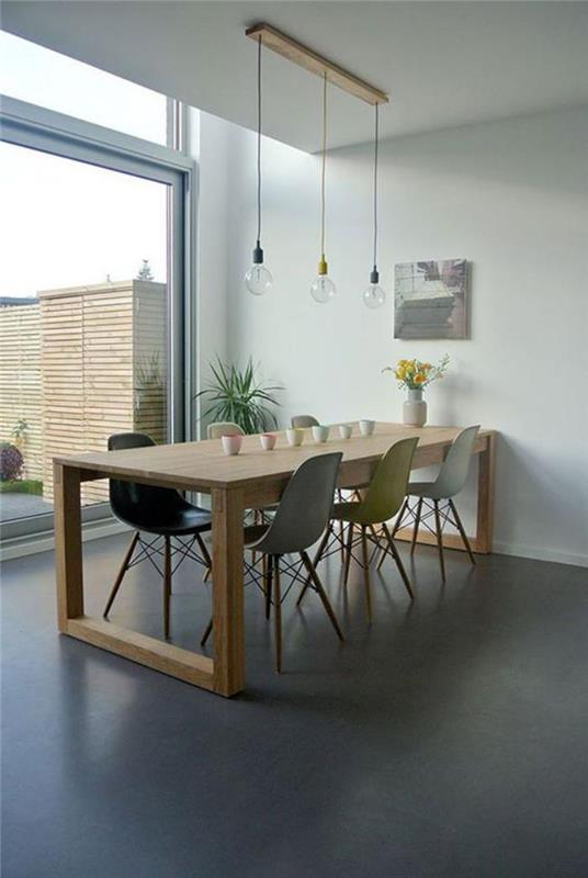 jedálenský stôl-drevený-stôl-čisté-línie