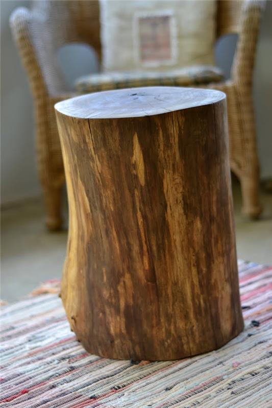 طاولة القهوة الخشبية الطبيعية الخام كأثاث غرفة المعيشة ديي وإعادة تدوير جذع الشجرة