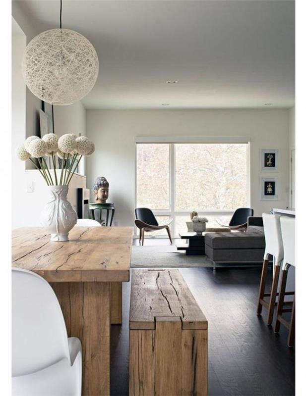 rustikálny stôl-rustikálny-stôl-a-lavička-dizajn-otvorená-obývačka