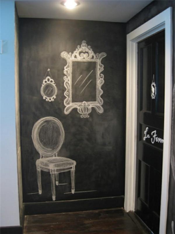 tabuľa-nástenný rám-dekorácia-stojan-bridlica-veľká-tabuľa-zrkadlo-kreslo-kresba-krieda