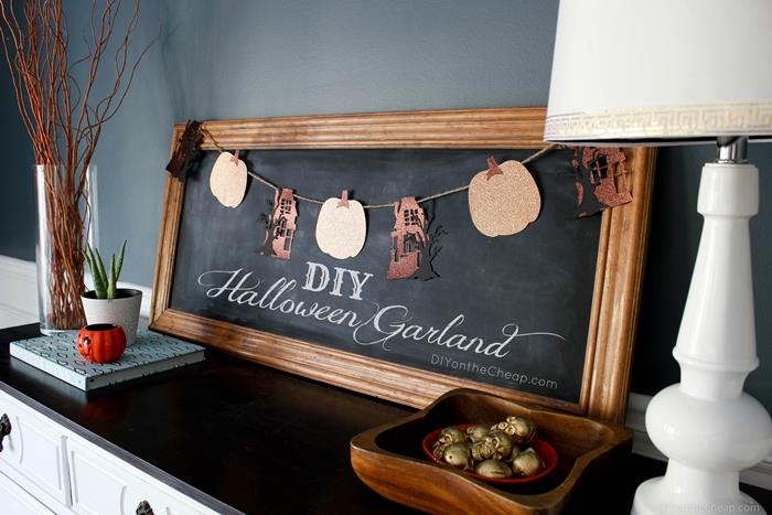 maľba bridlice drevený rám nástenná farba uhlie šedá halloween dekor ľahko vyrobiteľná drevená misa biela lampa