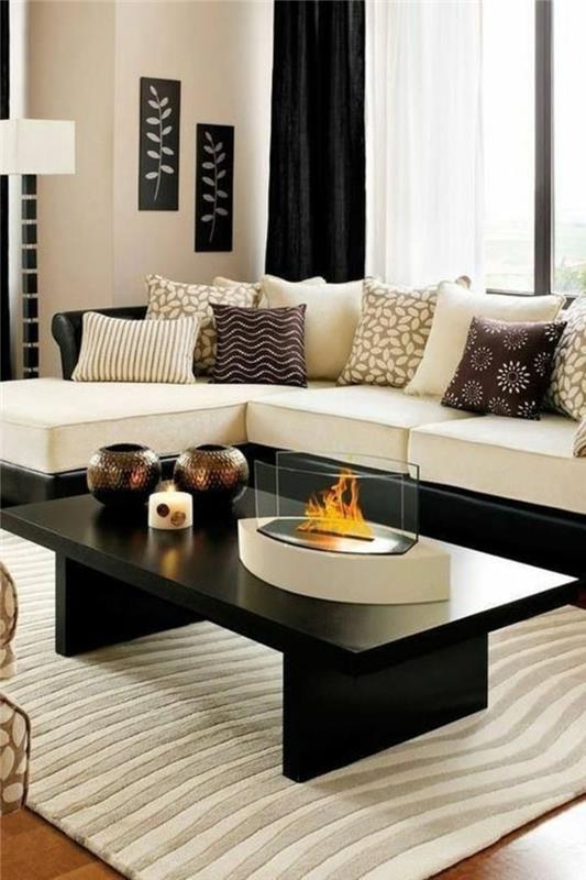 moderna mattor-en-hall-elegant-bord-svart-soffa