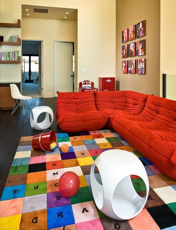 mångfärgad matta-ett-original-och-roligt-sovrum