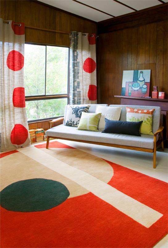mångfärgad matta-ett-vintage-färgat-sovrum