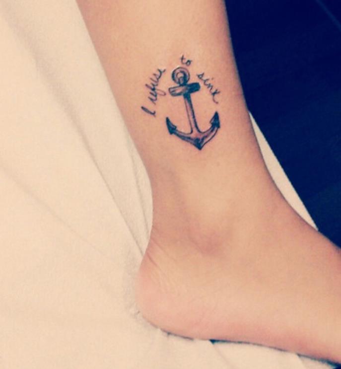 Nápady na tetovanie na námornej kotve, ako sú tetovanie na členku pre ženy