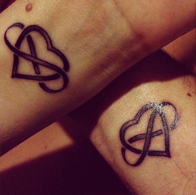 oändlighet tatuering hjärta tatueringar handleder tillsammans par kärlek
