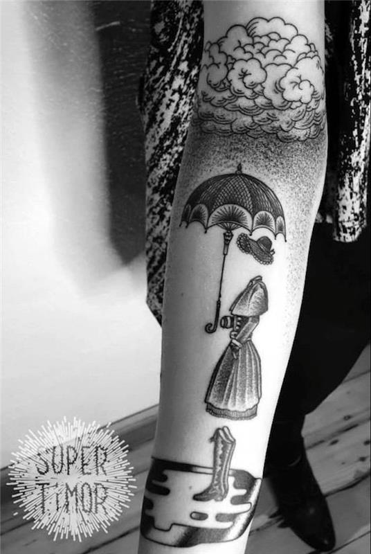 tetovanie s polovičným rukávom žena najkrajšie tetovanie muž oblak tetovanie krajina žena duch poézia