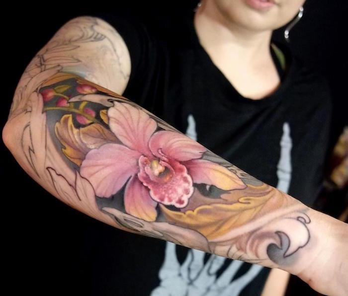 Tetovanie žena kvet predlaktia tetovanie ružové kvety