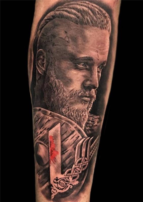 vackraste tatueringar, Ragnar Lothbrok ansikte, vikingarns inspiration, krigartatuering