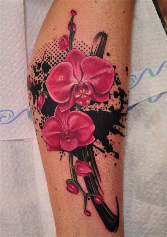 tetovanie ružového kvetu