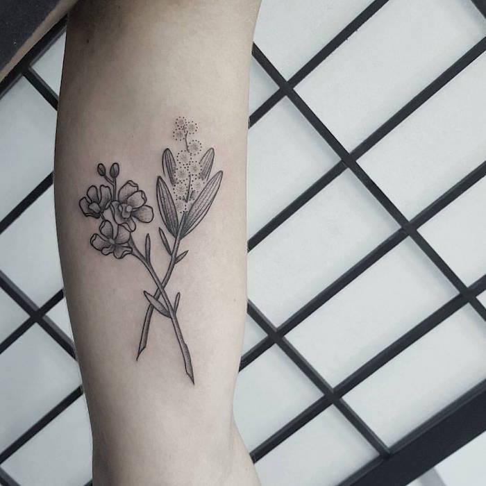 Tetovanie orchideí kvety tetovanie predlaktie