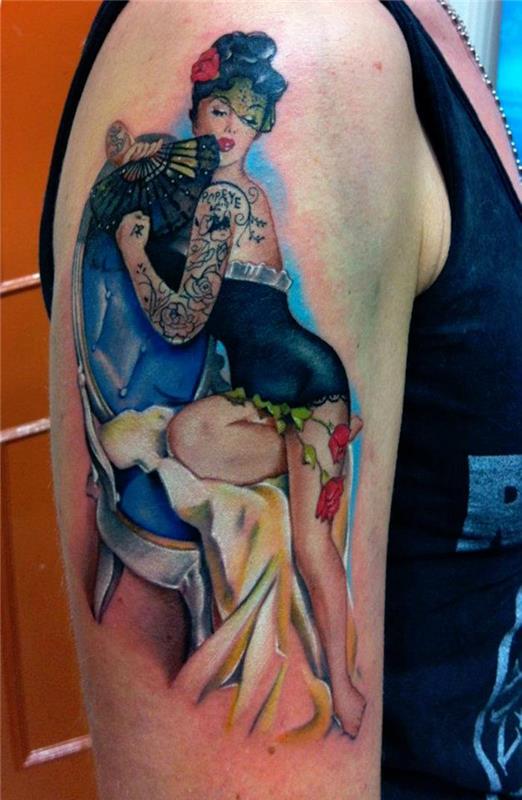 Pin up burlesque tattoo woman year 20 40