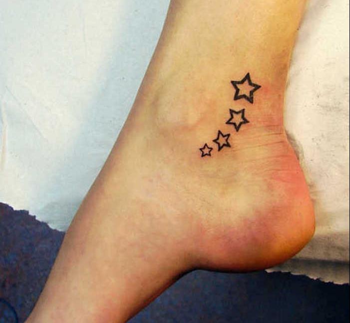 tetovanie chodidlo členok dážď hviezdy tetovanie hviezda na chodidlách