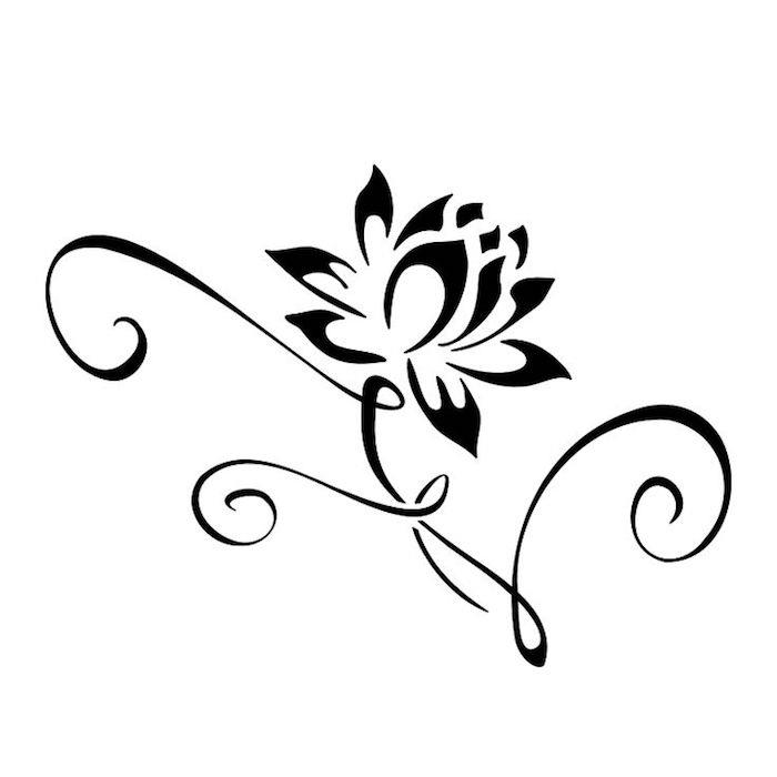 Kresba na tetovanie, jarný kvet, kresba ľaliového kvetu, kresba pre začiatočníkov
