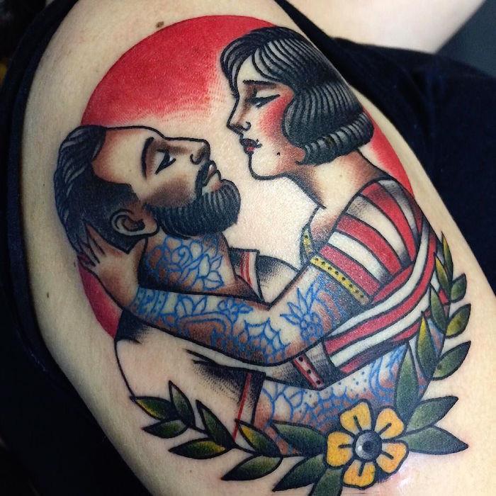 pin up pár tetovanie vinobranie tetovanie stará škola