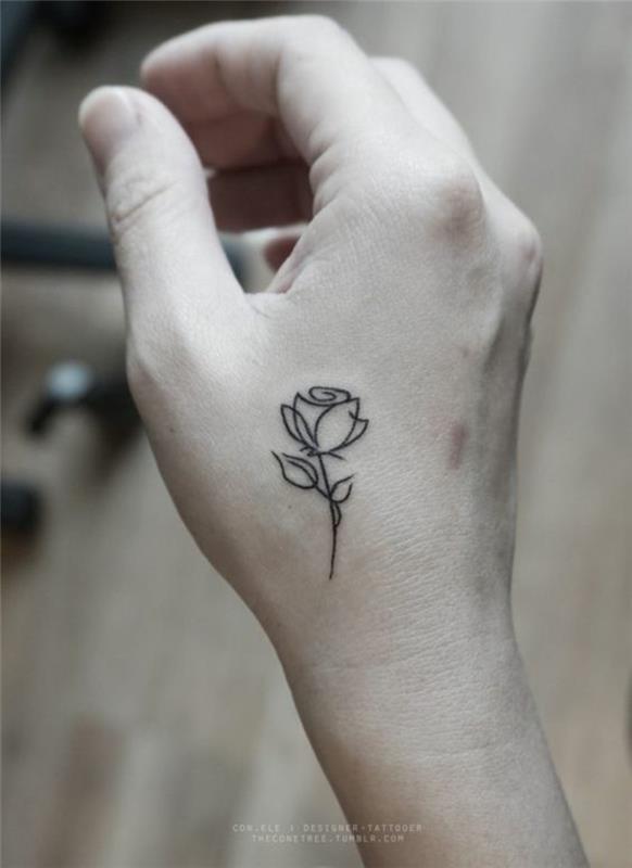 Nádherné ružové geometrické pásadlo jednoduché kvetinové tetovanie