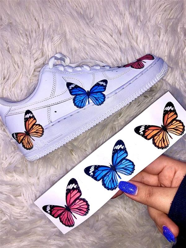 teknik dekoration vita skor air force one anpassa klistermärken klistermärken fjärilar