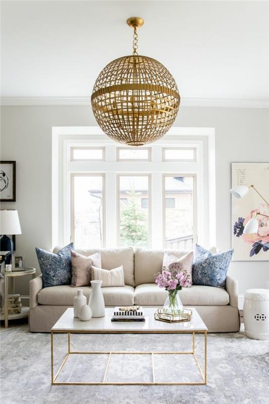 Skandinaviskt trendigt-vardagsrum-dekorerat-med-vit-marmor-soffbord