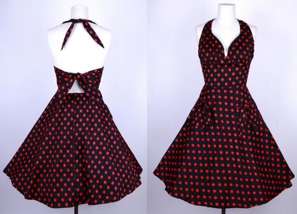 hojdačka-polka-bodka-vintage-rockabilly-večerný outfit