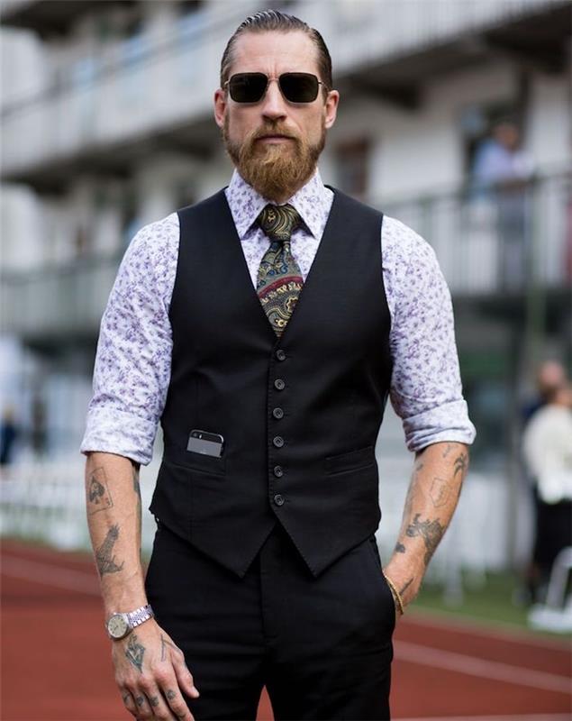 hipsterský outfit elegantný oblek večerné oblečenie muž