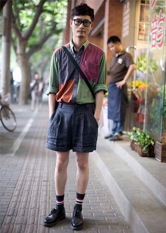 80 -tals mode chino skjorta och shorts