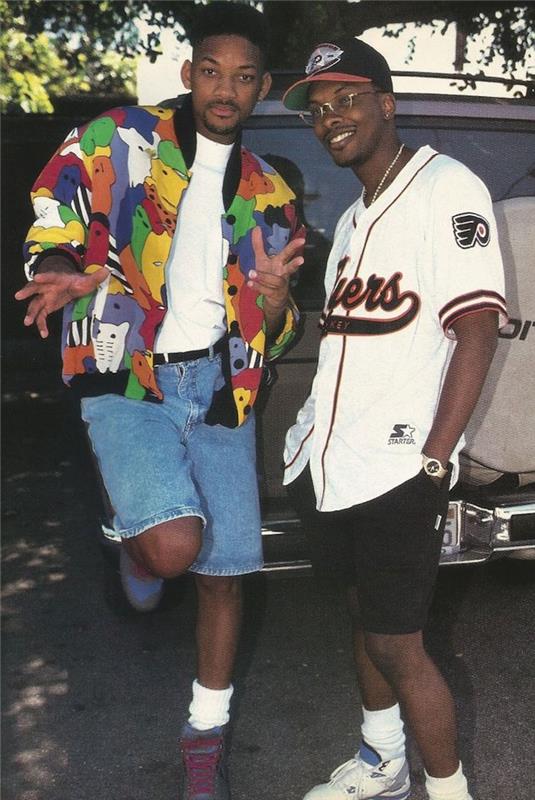 will smith och jazzy jeff på 90 -talet med jordan och jacka färger