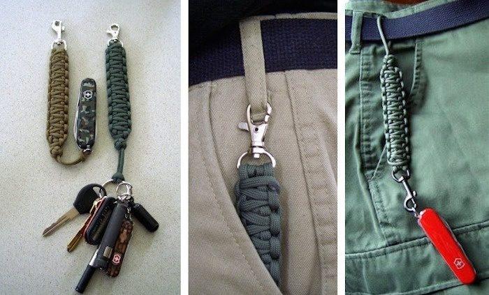 Tillbehörsmodeller för DIY -nyckel, presentdag för fars dag att göra med macrame -sladd och ring för nyckelring
