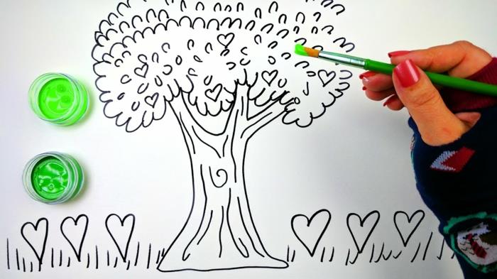 جذع الشجرة رسم شجرة سهلة الرسم سهل جذع الشجرة رسم القلوب