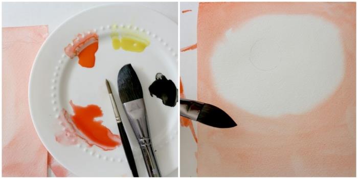 lär dig att blanda färger för att göra vackra akvarellmålningar, solnedgång vattenfärg handledning och svart katt