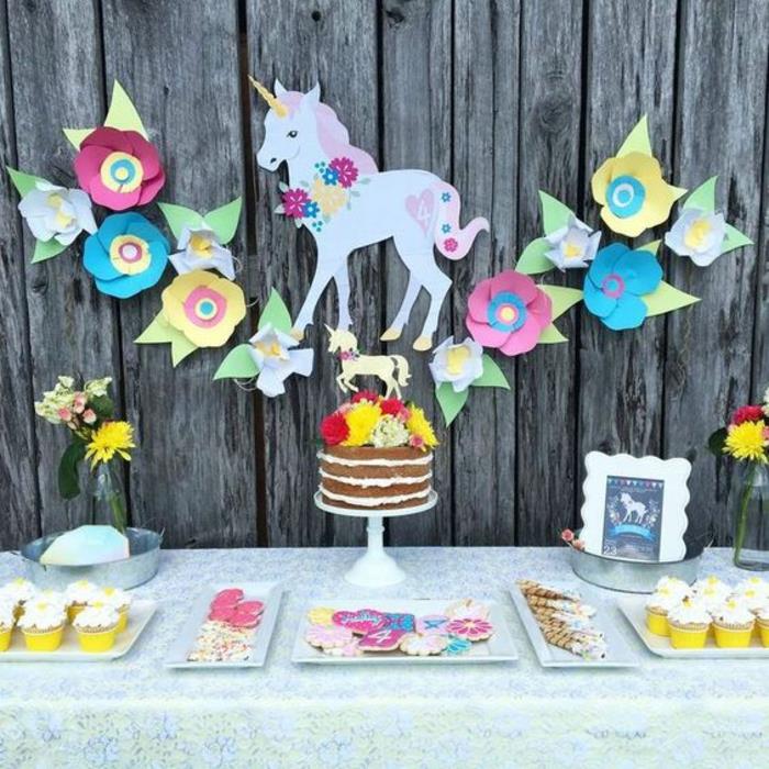 narodeninová princezná občerstvenie narodeninový ozdobný narodeninový stôl jednorožec