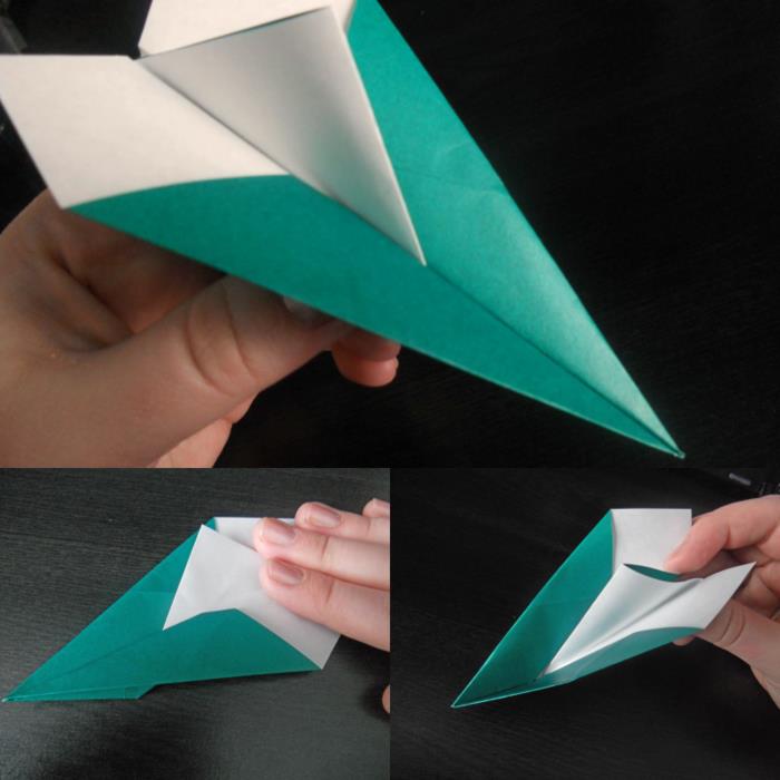 návod na výrobu papierového lietadla, ktoré veľmi dobre letí na dlhé vzdialenosti, originálny model lietadla kombinujúci niekoľko tradičných návrhov