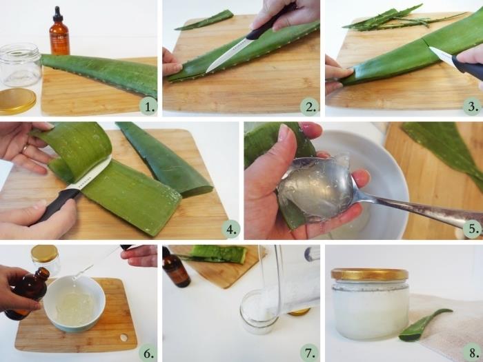návod, ako olúpať extrakt z listov aloe gél rastlina lekárska výroba vyrobiť recept na krásu aloe vera