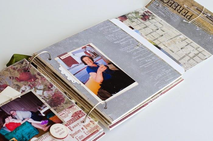 Anpassa ett album för en familjepresent, billiga scrapbooking, resedagbok omslag gör dig själv
