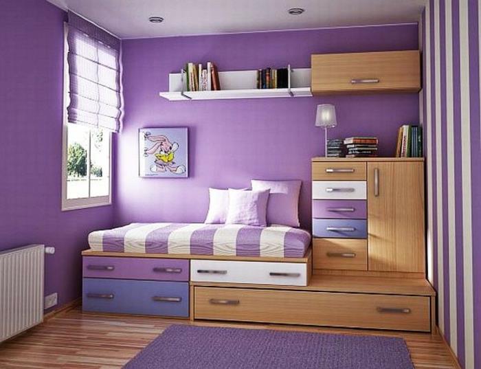 ett-vackert-barn-rum-med-en-plats-besparing-trä-vägg-lila-säng-och-lila-matta-säng