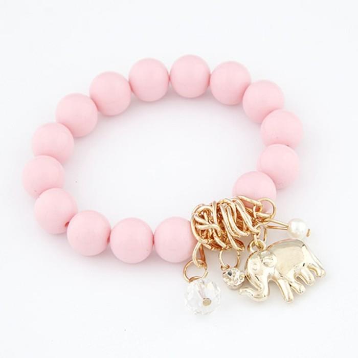 en-superb-idé-av-elastiskt-armband-med-rosa-pärlor-och-elefant-hänge