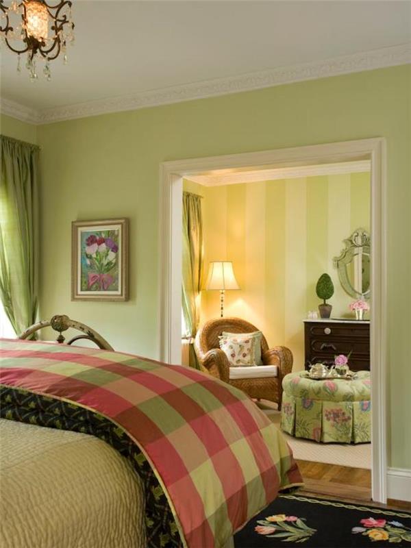 Trendová farba domu ideálna do modernej dekorácie spálne pre dospelých a dekorácie vidieckeho zeleného domu