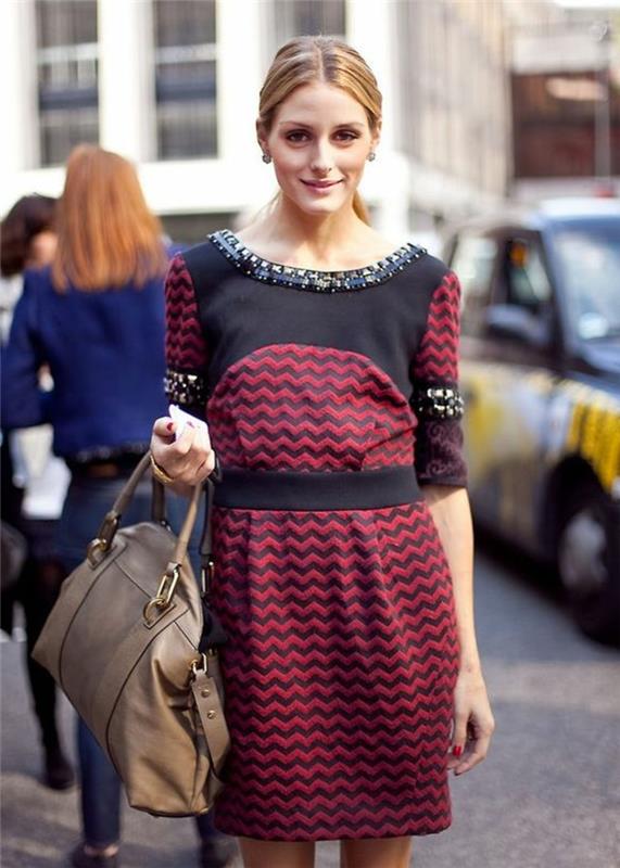 etniska kläder, klänning med grafiskt chevronmönster, Olivia Palermo