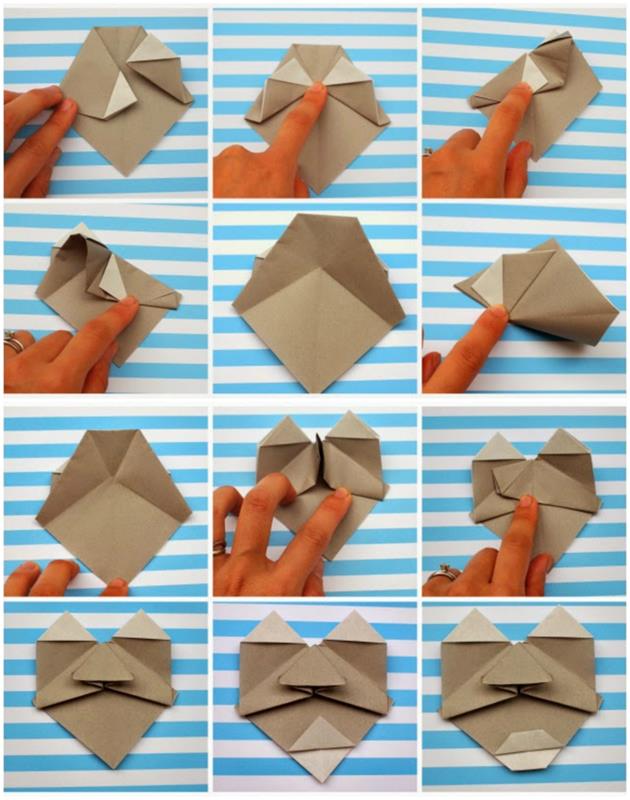 DIY origami hravé a inteligentné dieťa na výrobu vtipných tvárí origami