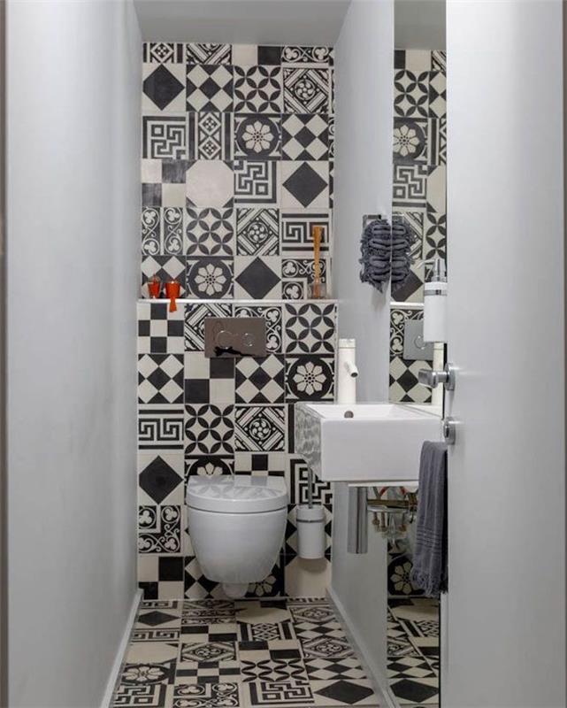 čiernobiely dekor dekoru toalety farba WC toaleta originál