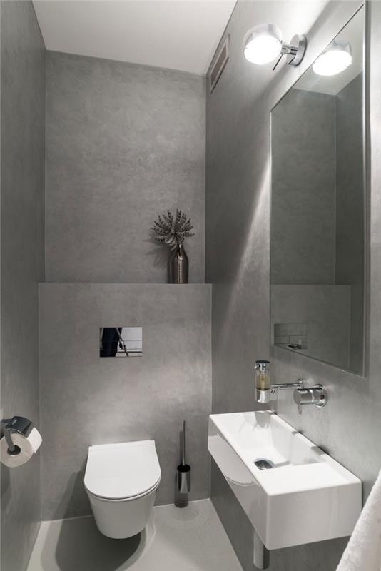 model kúpeľne wc zo voskovaného betónu so závesným WC